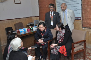 Dr Rao giving an interview at PMA House, Karachi