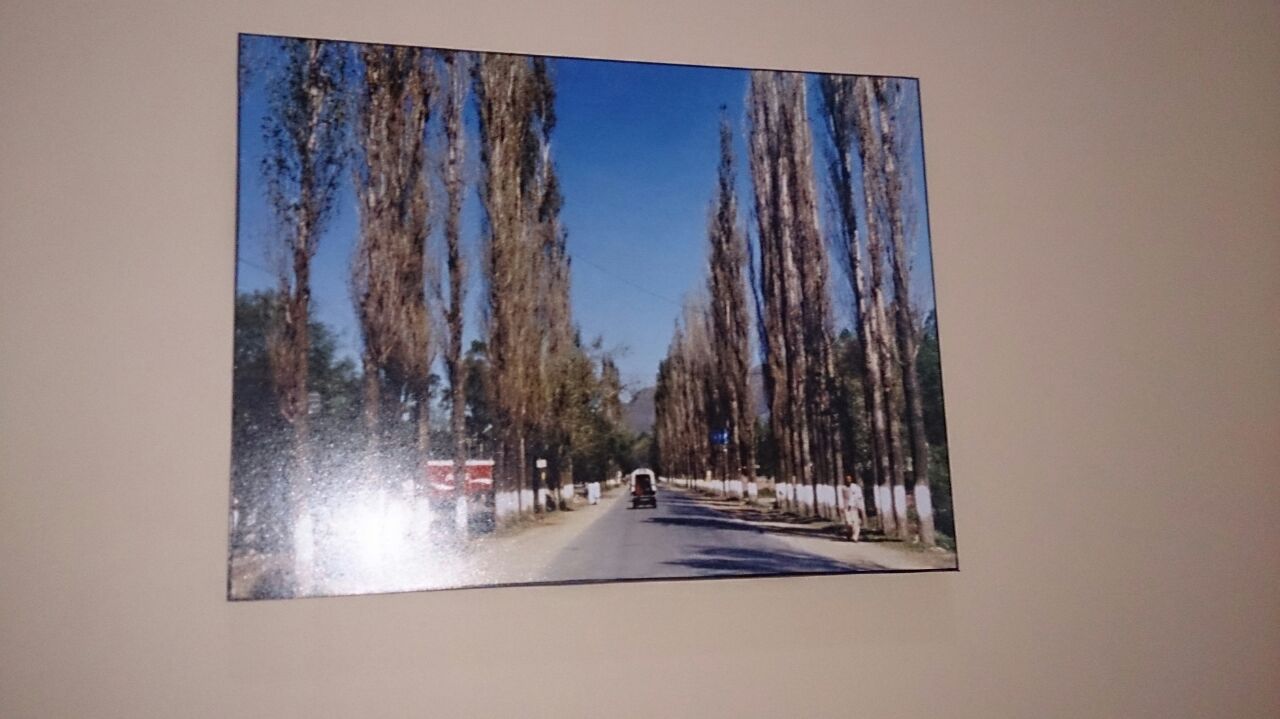 The once single poplar-lined Abbottabad Road that is also part of the Silk Route, as it once was.
